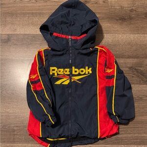 Vintage Reebok Jacket Full Zip Logo Windbreaker 90s Retro Colorblock Toddler 2T